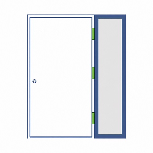 Haustür mit einem Seitenteil (Bandseite)